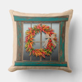 南西チリリースオン素朴ブルーウッドウィンドウ クッション (正面)