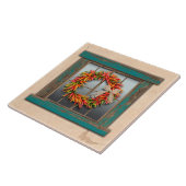 南西チリリースオン素朴ブルーウッドウィンドウ タイル (側面)