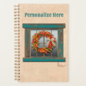 南西チリリースオン素朴ブルーウッドウィンドウ プランナー手帳 (正面)