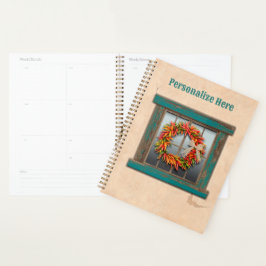 南西チリリースオン素朴ブルーウッドウィンドウ プランナー手帳