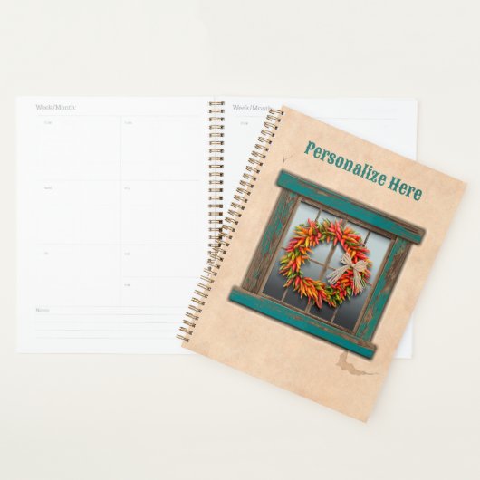 南西チリリースオン素朴ブルーウッドウィンドウ プランナー手帳 (ディスプレー)