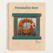 南西チリリースオン素朴ブルーウッドウィンドウ プランナー手帳 (正面)