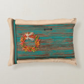 南西チリリースオン素朴ブルーウッドドア アクセントクッション (正面)