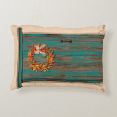 南西チリリースオン素朴ブルーウッドドア アクセントクッション (裏面)