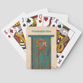 南西チリリースオン素朴ブルーウッドドア トランプ