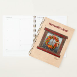 南西チリリースオン素朴レッドウッド窓 プランナー手帳