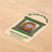 南西チリリースグリーンウィンドパーソナライズされたウ アクリル招待状 (レイダウン)