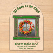 南西チリリースグリーンウィンドパーソナライズされたウ アクリル招待状 (正面)