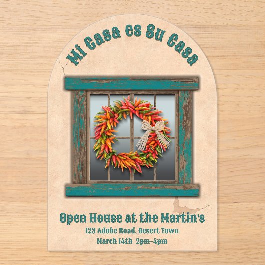 南西チリリースブルーウィンドパーソナライズされたウ アクリル招待状 (正面)