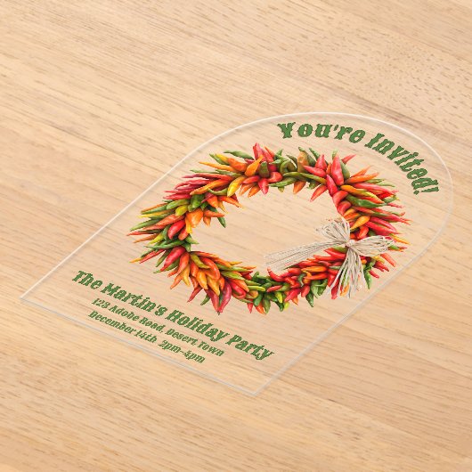 南西チリリース パーソナライズされた アクリル招待状 (レイダウン)