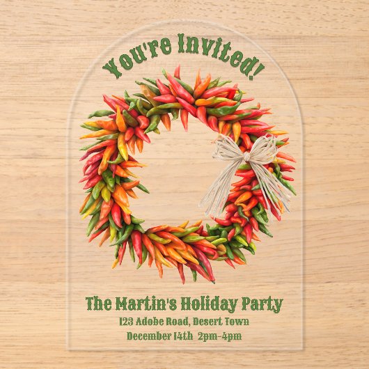 南西チリリース パーソナライズされた アクリル招待状 (正面)