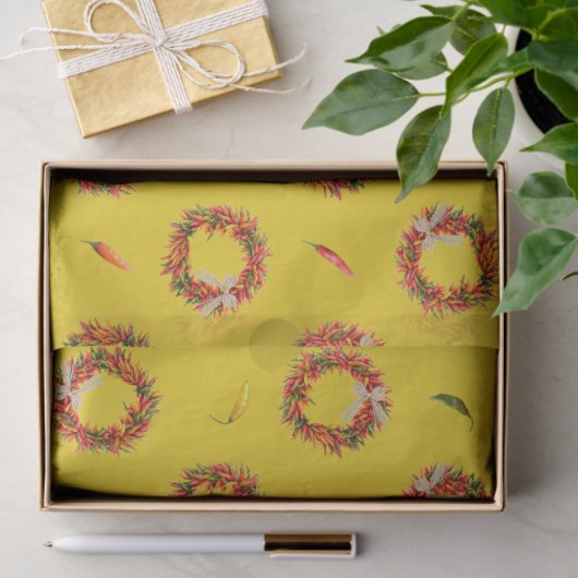 南西チリ リストラ 飾り輪とペッパーのパターン 薄葉紙 (ギフト)