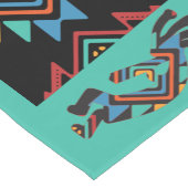 南西ティール（緑がかった色）ブラックココペリテーブルクロス ショートテーブルランナー (コーナー)