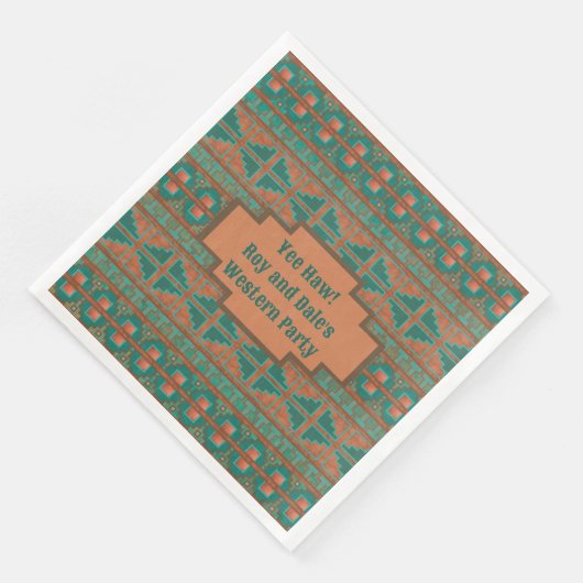 南西ティール(緑がかった色)銅幾何学模様パーソナライズされた (コーナー)