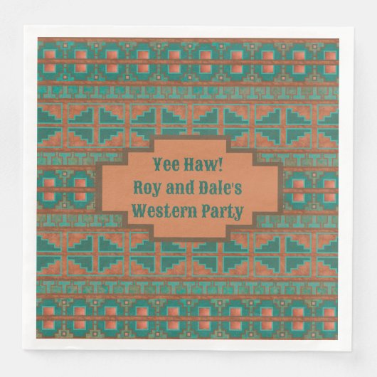 南西ティール(緑がかった色)銅幾何学模様パーソナライズされた (正面)