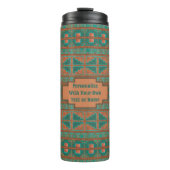 南西ティール(緑がかった色)銅幾何学的プリント パーソナライズされた タンブラー (正面)