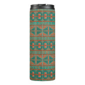 南西ティール(緑がかった色)銅色の幾何学的パターン タンブラー (裏面)