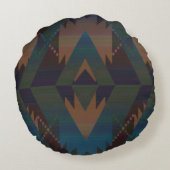 南西デザインアステカ模様 ラウンドクッション (裏面)