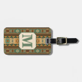南西デザイングリーンブラウンパーソナライズされた ラゲッジタグ (正面横)