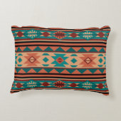 南西デザインターコイズテラコッタモノグラム アクセントクッション (裏面)