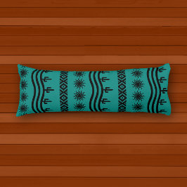 南西デザインティール（緑がかった色）パターン ボディピロー