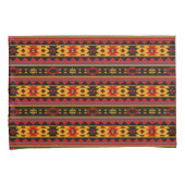 南西デザインレッド黒金ゴールド部族模様 枕カバー (正面右)