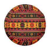 南西デザインレッド黒金ゴールド部族模様 野球ボール (正面左)