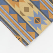 南西デザイン金ゴールドブルーグレートバルパターン フリースブランケット (角)