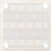 南西デザインAdobe灰色の茶色の部族パターン ガラスコースター (裏面)