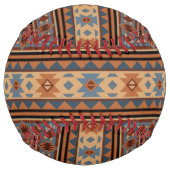 南西デザインAdobe灰色の茶色の部族パターン ソフトボール (裏面)