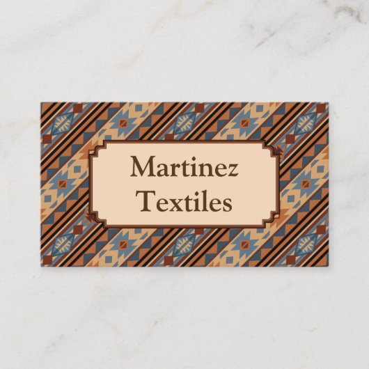 南西デザインAdobe灰色の茶色の部族パターン 名刺 (正面)