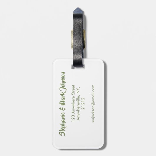 南西デザートアドベンチャーウォーターパーソナライズされたカラー ラゲッジタグ (裏面縦)