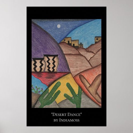 南西デザートアリゾナサボスコラージュ ポスター (正面)