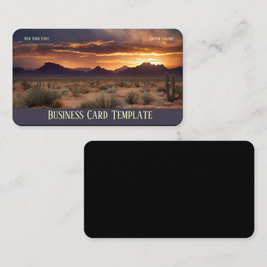 南西デザートウェスタンサンセットビジネスカード 名刺 (正面/裏面)