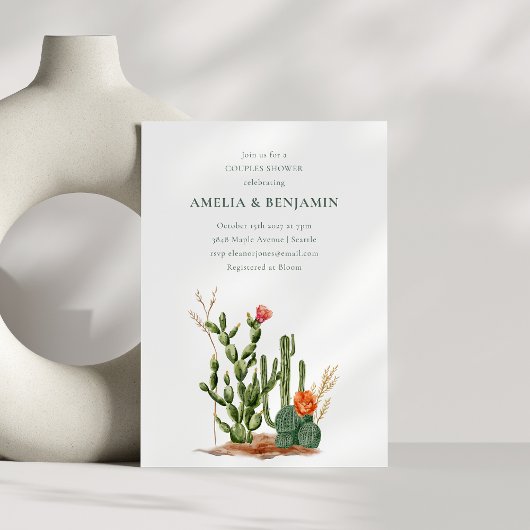 南西デザートサボツカップルシャワー 招待状