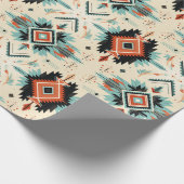 南西デザートブルーアドボテラコッタパターン ラッピングペーパー (角)