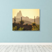 南西デザートマウンテンウィーバーズニードルAZ 20x16 キャンバスプリント (インサイチュ (ウッドフロア))