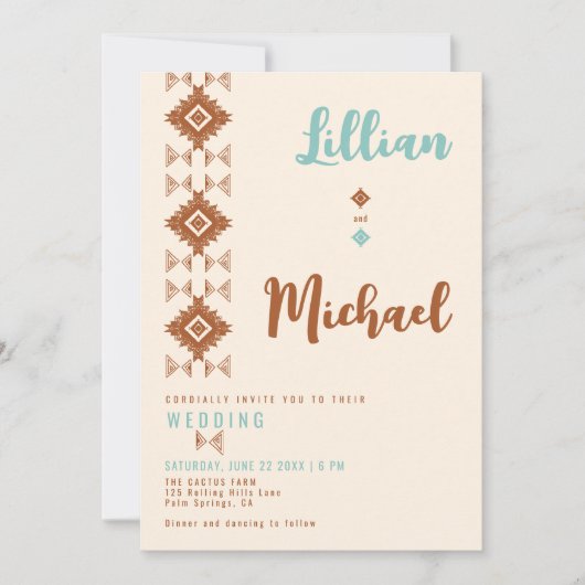南西ドリームカントリーデザートウェスタン結婚ズ 招待状 (正面)