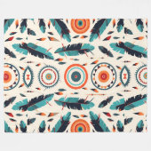 南西ドリームキャッチャーデザイン フリースブランケット (正面(横))