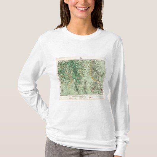 南西ニューメキシコの土地分類の地図 Tシャツ (正面)