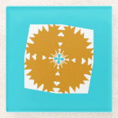 南西バイブ数々のカラー模様 ガラスコースター (正面)