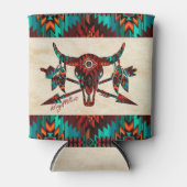 南西バッファロースカルと矢印 缶クーラー (正面)