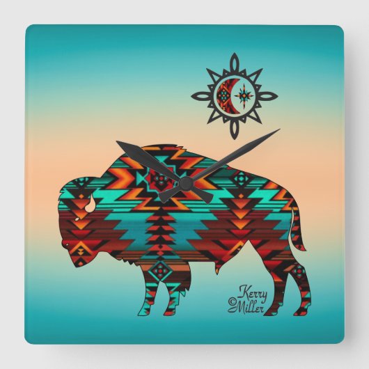 南西バッファロースクウェア壁時計 スクエア壁時計 (正面)