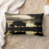 南西バッファローデコール装飾用クッション ランバークッション (ブランケット)