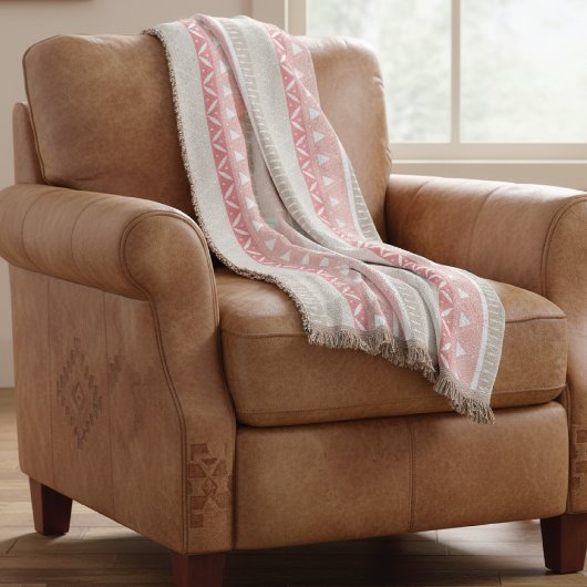 南西バラピンク幾何学模様 スローブランケット