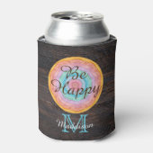 南西パステル素朴ウッドトーングレインモノグラム 缶クーラー (缶正面)