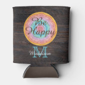 南西パステル素朴ウッドトーングレインモノグラム 缶クーラー (正面)