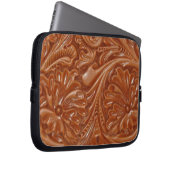 南西パターン西欧諸国の用具を使われた革 ラップトップスリーブ (正面右)