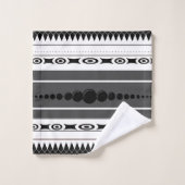 南西パターン黒、白、灰色 バスタオルセット (ウォッシュタオル)