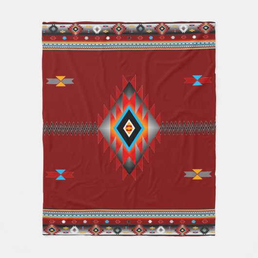 南西パターン#1 – カラー変更可能 フリースブランケット (正面)